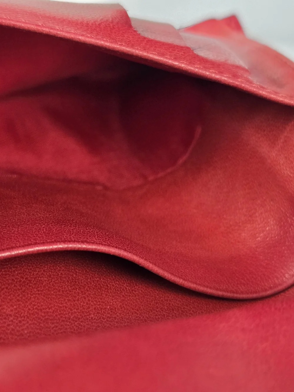 Vintage Chanel Red Patent Leather Oversized CC Kiss Lock Wallet
